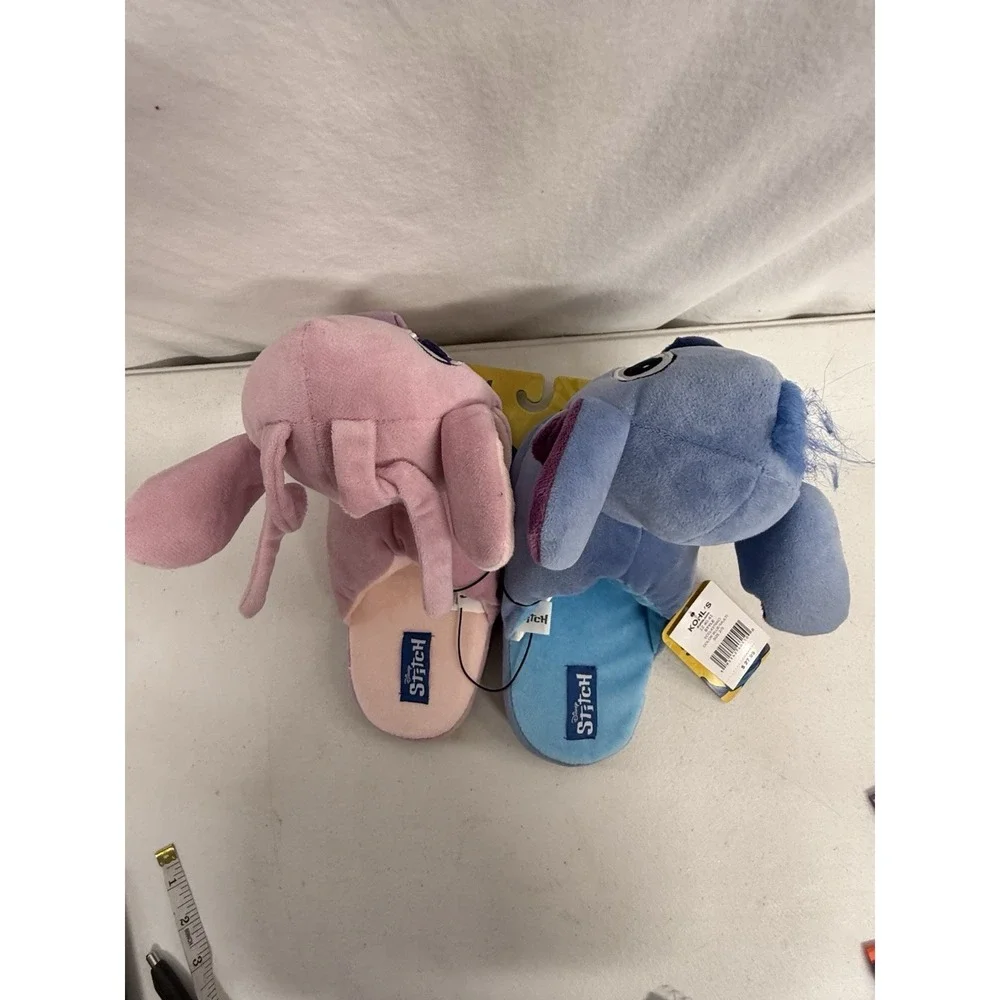 Disney Stitch And Angel Plush Slippers Kids Size L 2/3 NWT By Ground Up